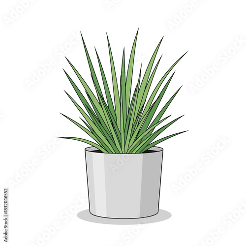 Stylized potted plant illustration showcasing simplicity and modern home decor aesthetic in a