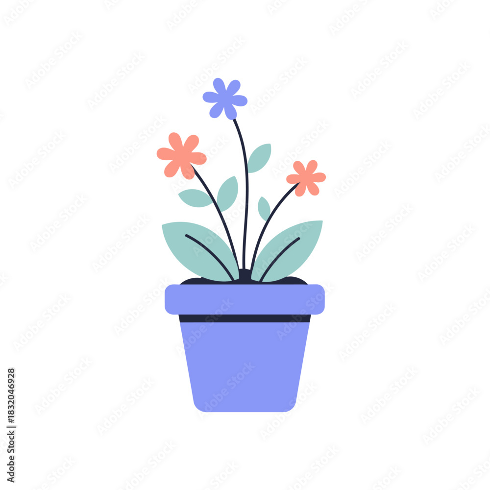 Obraz premium Blooming beauty vibrant blossom a cheerful potted plant for minimal design enthusiasts