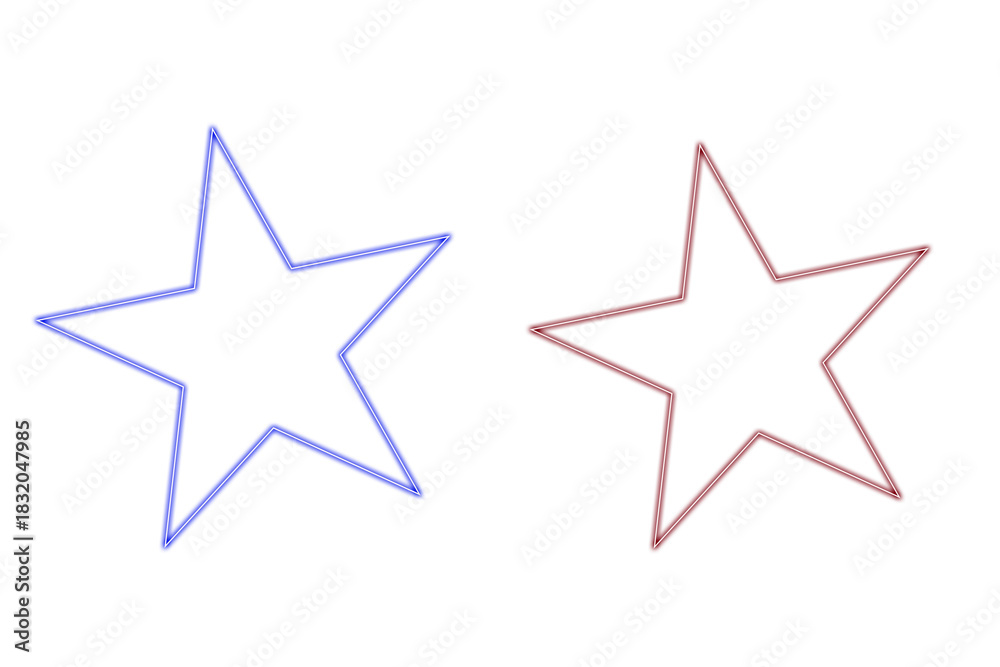Fototapeta premium Neon Outline Stars