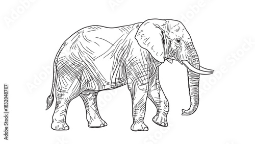 Hand-Drawn Elephant Sketch