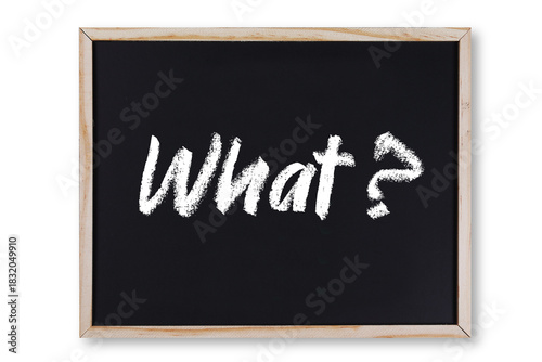 What word in chalk on chalkboard
