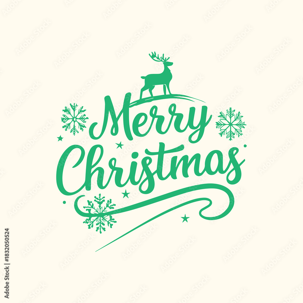 Naklejka premium Holly Jolly Typography