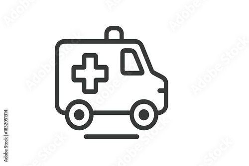 Emergency medical vehicle responding to a call while moving swiftly through the streets