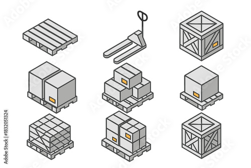 Effective storage solutions with pallets, hand trucks, and crates for organized warehouse management