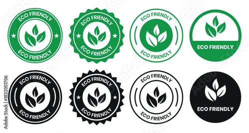 Set of eco friendly icons. Ecologic food stamps. Organic natural food labels. eco friendly logo, label, sign, badge, symbol, banner, line, flat vector, isolated illustration.