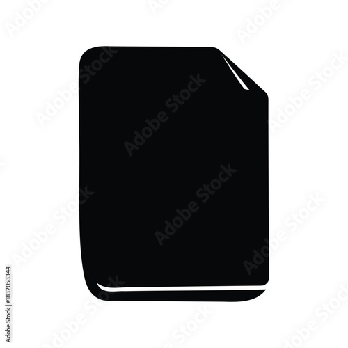 Silhouette of Curled Scroll Icon- Minimal black silhouette of a curled scroll or parchment, useful for concepts like history, documentation, ancient text, or messages