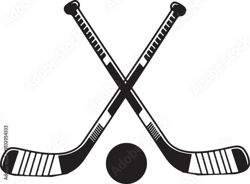 Hockey Stick Silhouette Icon Vector Set. Hockey Stick Flat Icon On White Background.