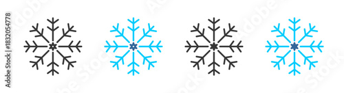 snow icon set multiple style collection