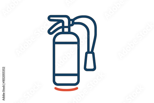 Fire extinguisher icon designed with simple lines for safety awareness and emergency readiness