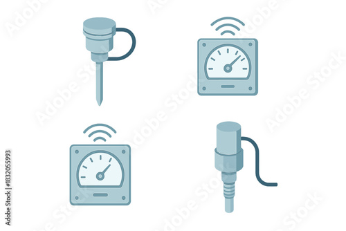 Various types of pressure gauges and sensors for monitoring applications in industrial settings