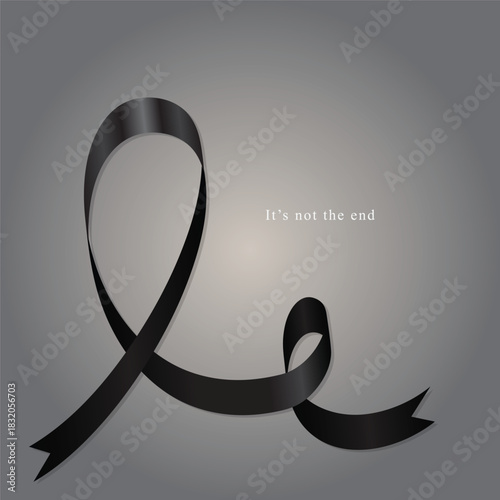 elegant black ribbon mourning symbol