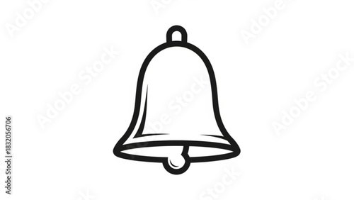 Bell notification icon symbol for digital interface, mobile app, website, event reminder, alarm, sound alert, and announcement design