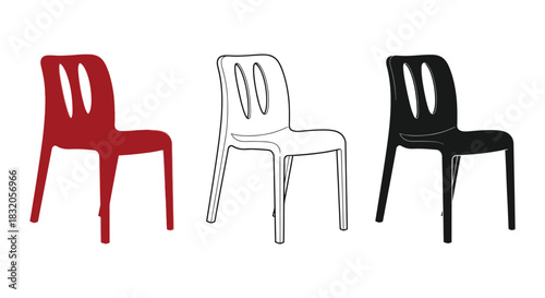 Stackable plastic chair modern design for home office and garden