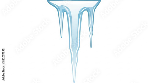 Stylized light blue icicle illustration capturing the essence of winter frost, cold weather, and seasonal chilling elements