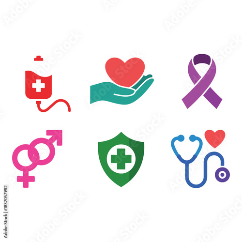 Collection of medical and health related icons
