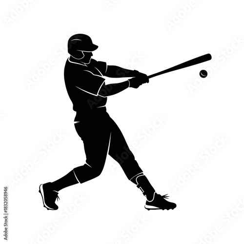 baseball player silhouette vector