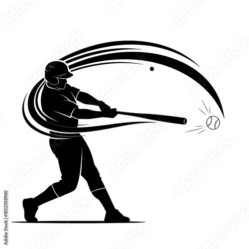 baseball player silhouette vector illustration