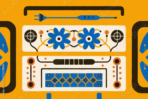 Hand Drawn "Right to Repair" Exploded View Illustration: Smartphone with Organic Living Components and Surgical Repair Tools