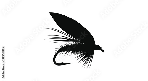 Fly fishing lure vector illustration for outdoor adventure