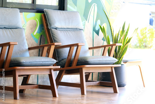 Cozy Modern Chairs with Stylish Design Against Colorful Wall