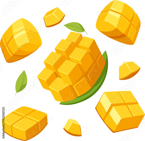 abstract orange cubes background