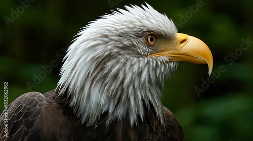 Majestic Bald Eagle Close-Up Portrait of American Symbol Bird of Prey