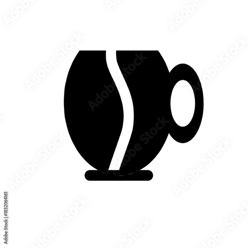 Minimalist Coffee Cup Silhouette Icon With Steam Line