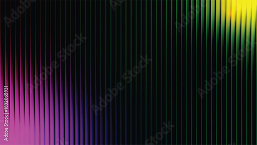 Abstract background of vertical tubes with a vibrant rainbow color gradient