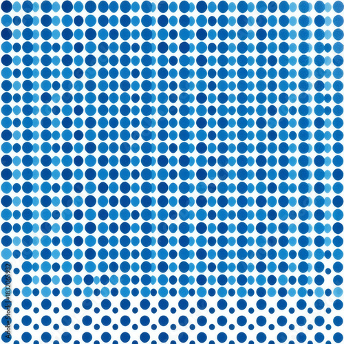 Blue dots create a vibrant pattern in an abstract design capturing the essence of digital art and technology