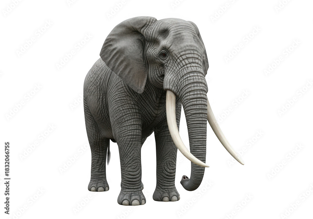Obraz premium African elephant isolated on transparent background for wildlife documentary and safari promotion