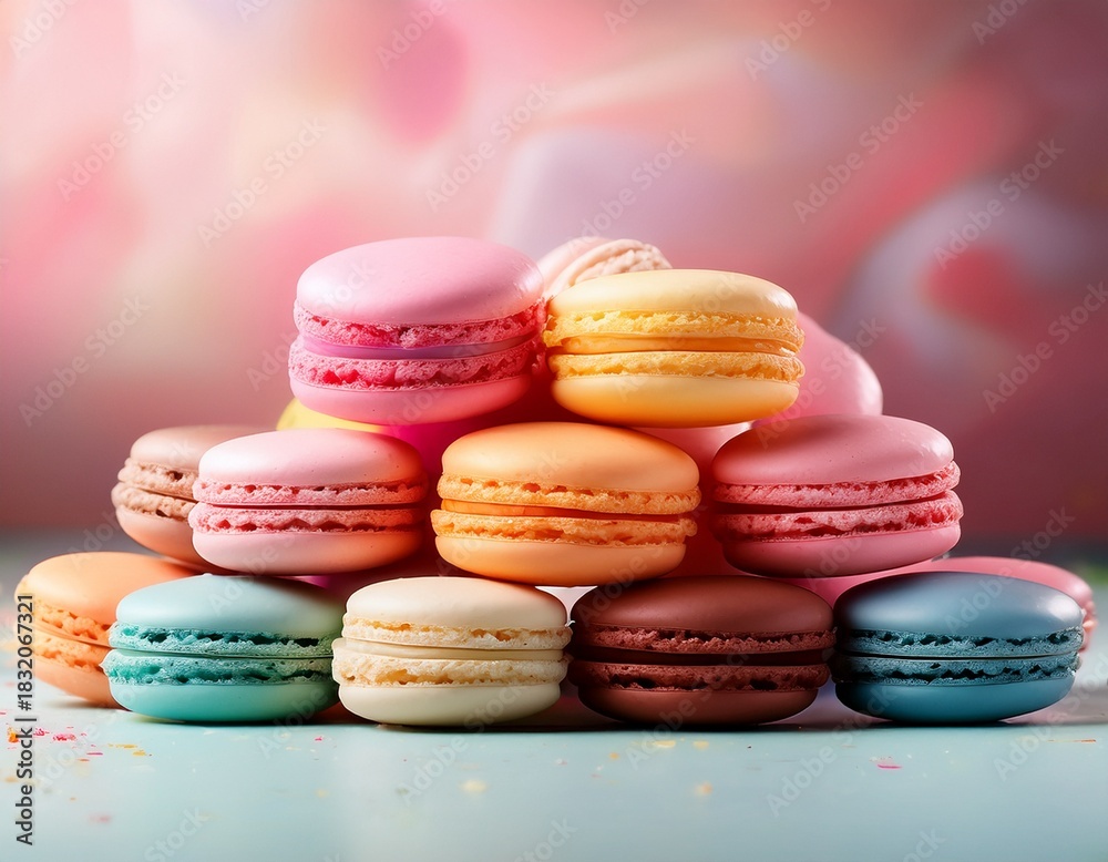 Fototapeta premium foto von schonen bunten macarons