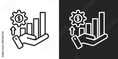 Profitability Icon In Black And White Line Style