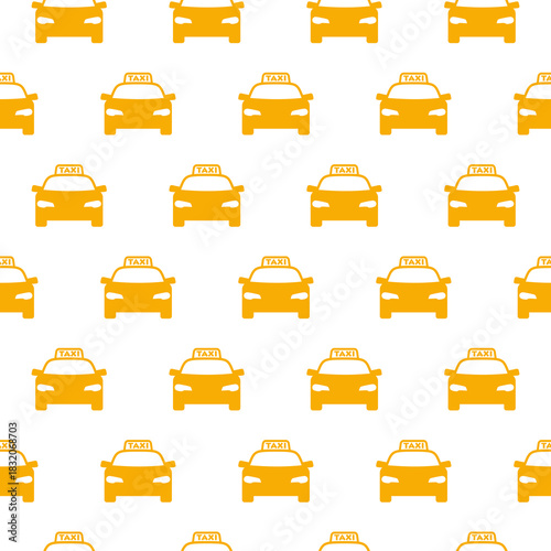 Taxi car seamless pattern isolated on white background