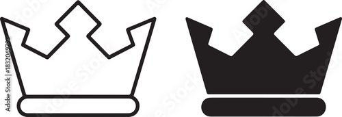 Elegant Crown Icons Symbolizing Royalty Leadership and Authority in Modern Graphic Design Projects