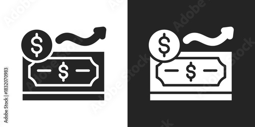 Cash Flow Icon In Black And White Glyph Style