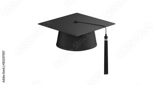 Wallpaper Mural A classic black graduation cap with a dangling tassel is shown from a slightly elevated angle isolated on transparent background Torontodigital.ca