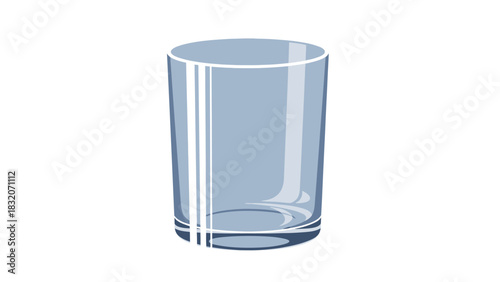 Simple Blue Glass with White Highlights Illustration.