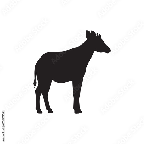 Okapi  silhouette icon vector flat design.