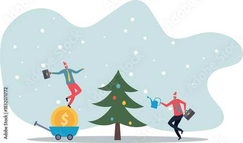 Investment growth, wealth management or savings to gain interest, passive income or harvest profit or dividend, earning money or prosperity.about a man and his life.