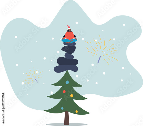 Harmony, balance or meditation, mindfulness relaxation for life wellness, zen or spiritual therapy, focus or concentration.about a man and his life.