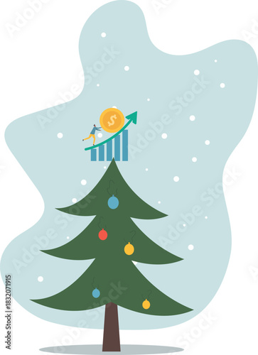 Compound interest exponential growth, investing earning profit, wealth management or savings, pension fund growing in long term investment.about a man and his life.