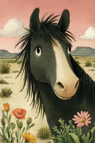 New Year greeting cards with horses