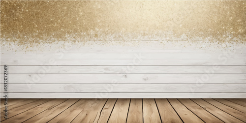 Empty vintage wooden room interior with wood floor, wall, and nobody