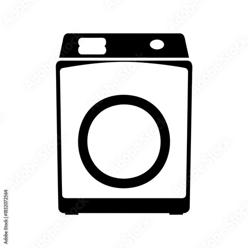 Washing machine vector icon, laundry appliance for clean clothes and linens