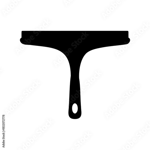 Black silhouette of a squeegee used for cleaning windows and surfaces