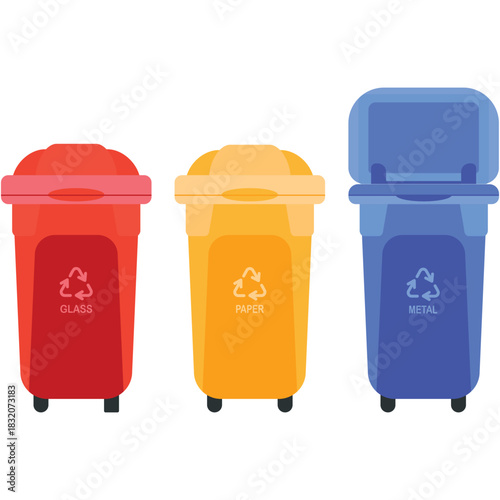 Trash bin for garbage sorting icon vector