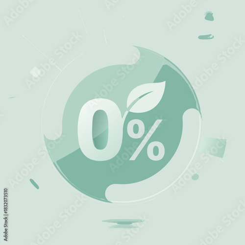 Net Zero Emissions Target Icon 0% Carbon Goal for Corporate Sustainability Vector
