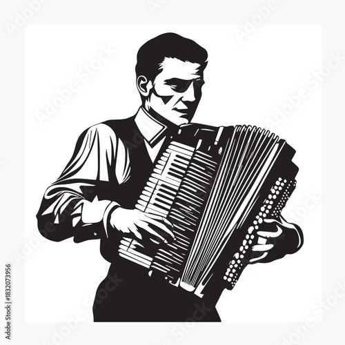 man playing the accordion