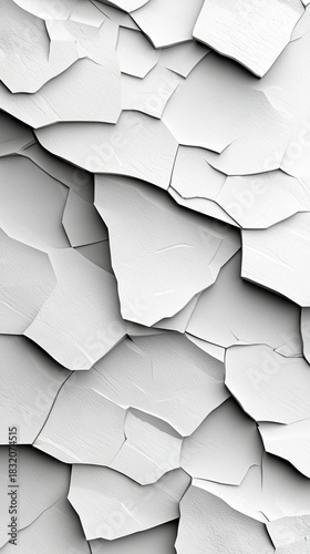 Abstract image of a white cracked surface, creating a textured background.