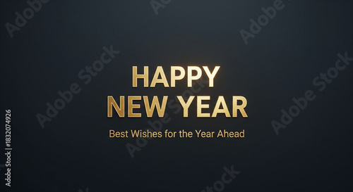 Happy new year text graphic with transparent background